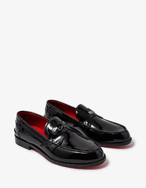 Christian Louboutin Penny Flat Black Patent Loafers