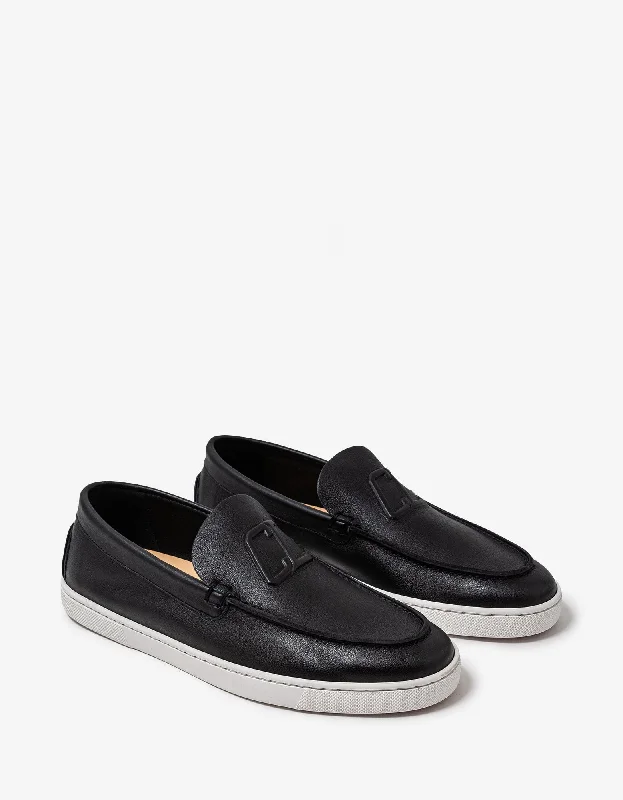 Christian Louboutin Varsiboat Black Leather Boat Shoes