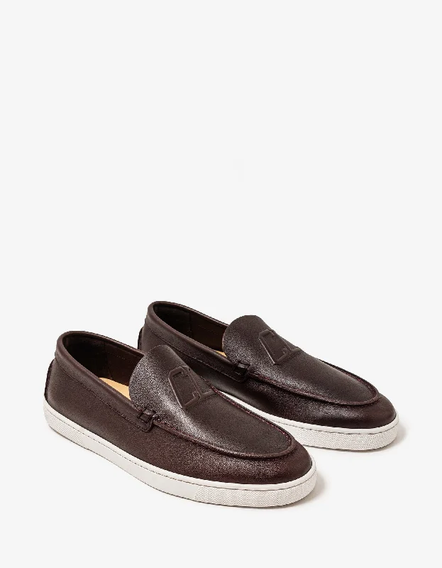 Christian Louboutin Varsiboat Brown Leather Boat Shoes