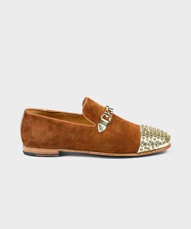 Studded and Embroidered Loafers