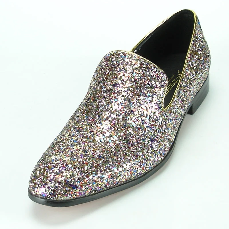 Men's loafers with a memory foam insoleFiesso FI-7078 Silver Loafers