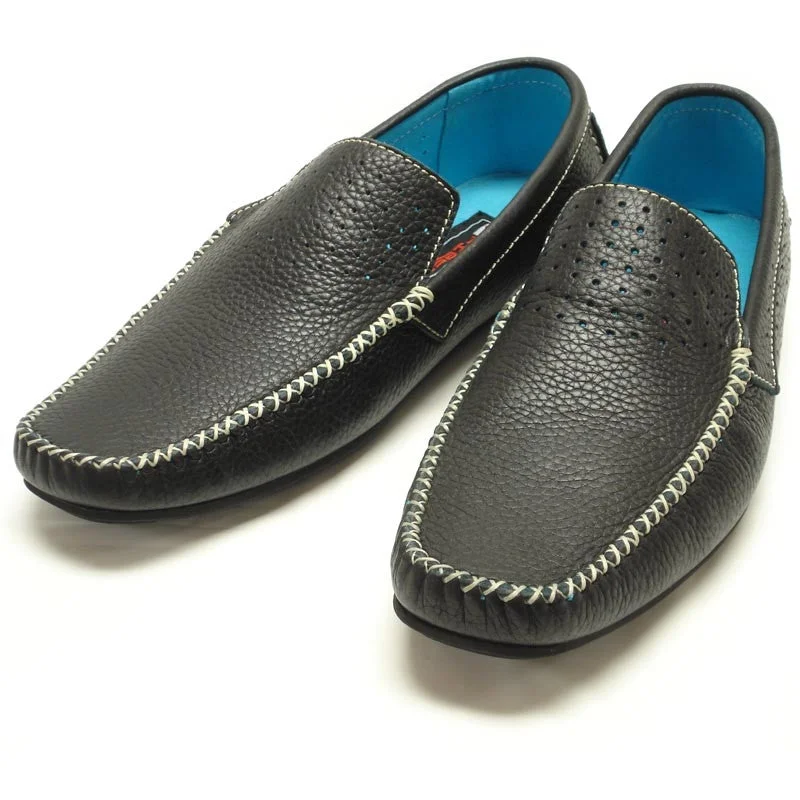 Men's loafers with a smooth leather finishFiesso FI-4001 Black Loafers