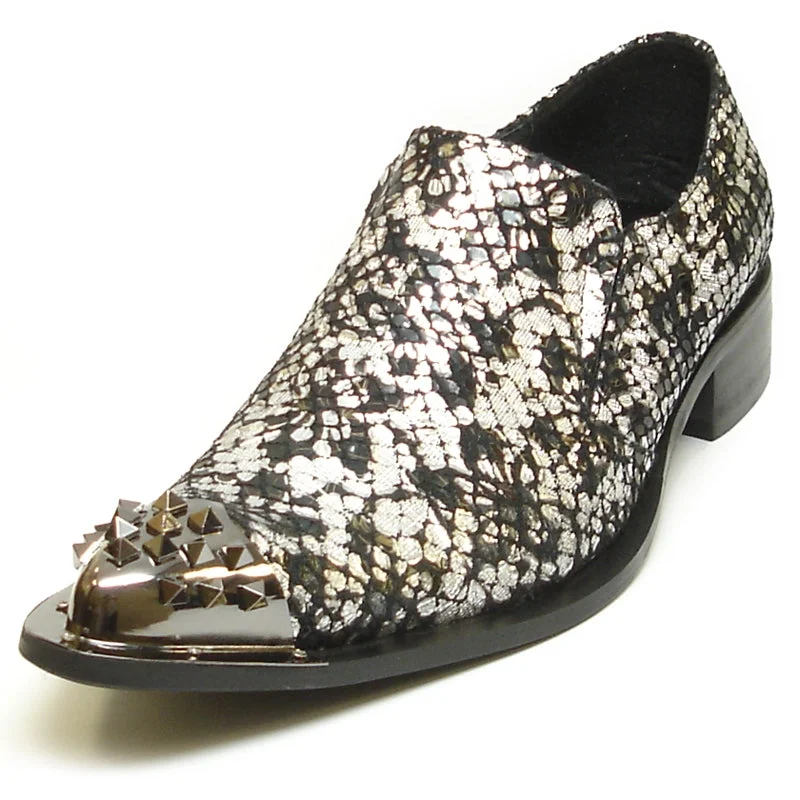 Men's loafers with a rubber sole for durabilityFiesso FI-6842 Black Silver Loafers