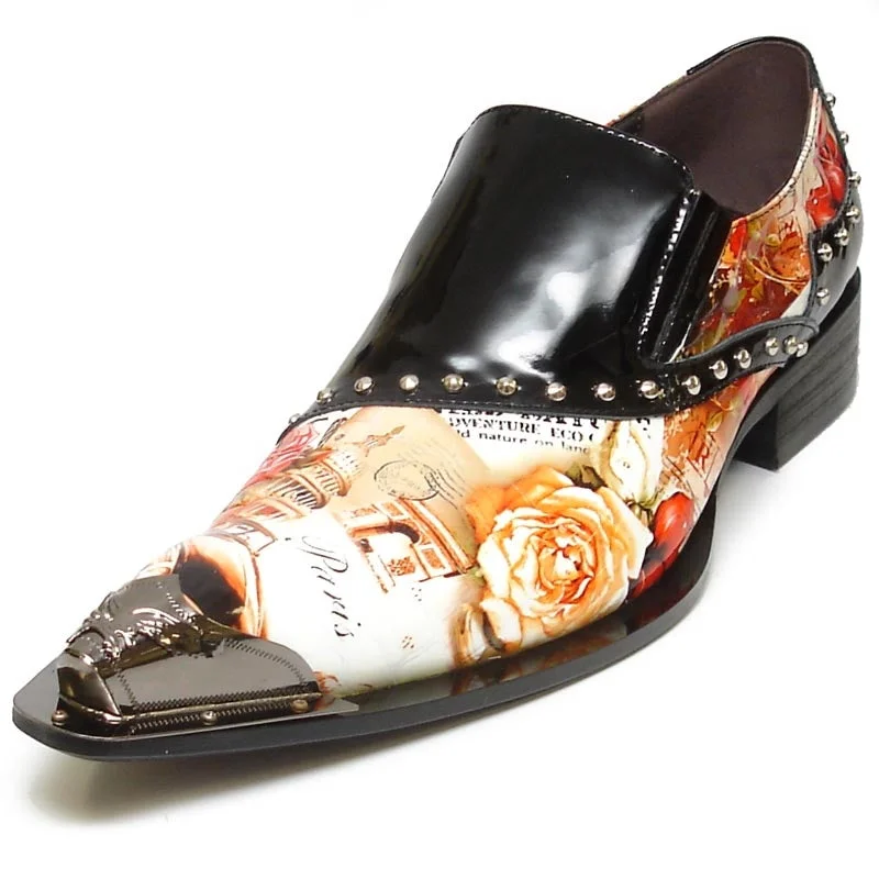 Men's loafers with a low - heeled designFiesso FI-6864 Black Loafers