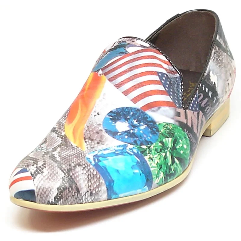 Men's loafers with a contrast stitching detailFiesso FI-6865 Flag Loafers