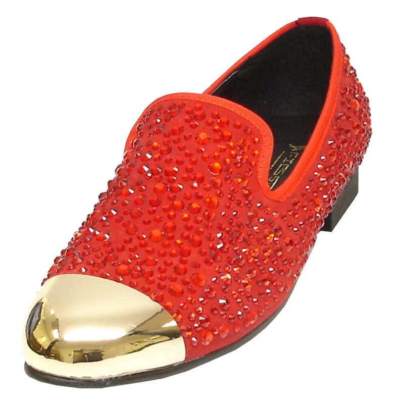 Slip - on men's loafers for easy wearFiesso FI-6918 Red Loafers