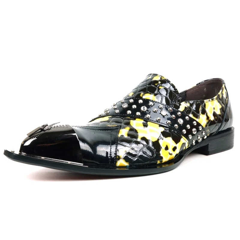 Men's loafers with a stretchy side panel for a better fitFiesso FI-6942 Black White Loafers Men's loafers with a stretchy side panel for a better fitFiesso FI-6942 Black White Loafers