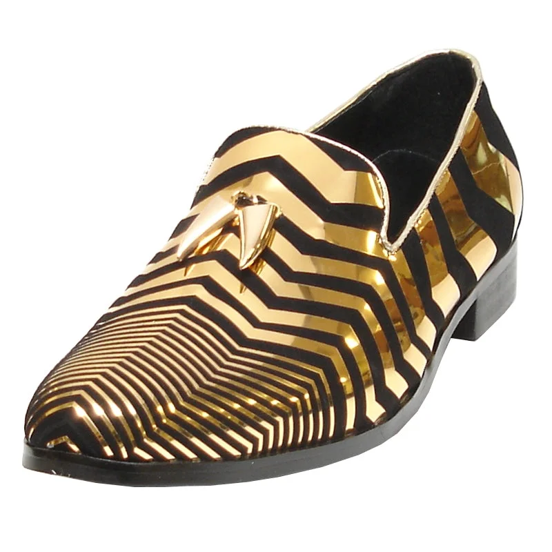 Men's loafers with a leather lining for comfortFiesso FI-6945 Gold Loafers