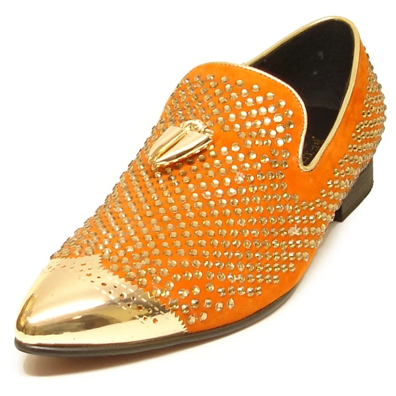 Men's loafers with a memory foam insoleFiesso FI-6968 Orange Loafers
