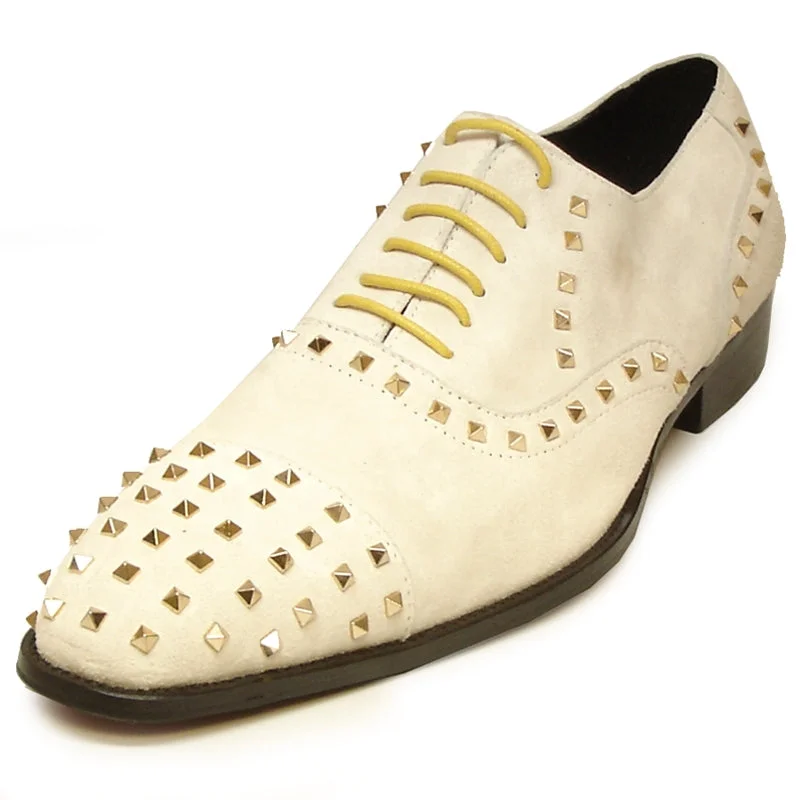 Men's loafers with a leather lacing systemFiesso FI-7010 White Gold Loafers