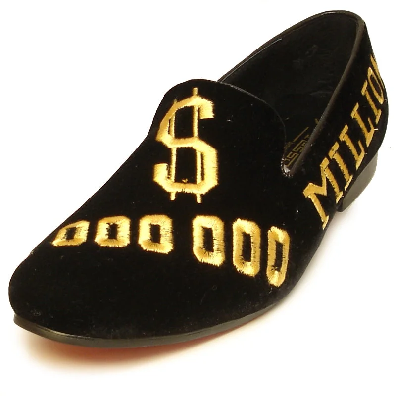 Suede men's loafers for a soft and luxurious feelFiesso FI-7063 Black Gold Loafers