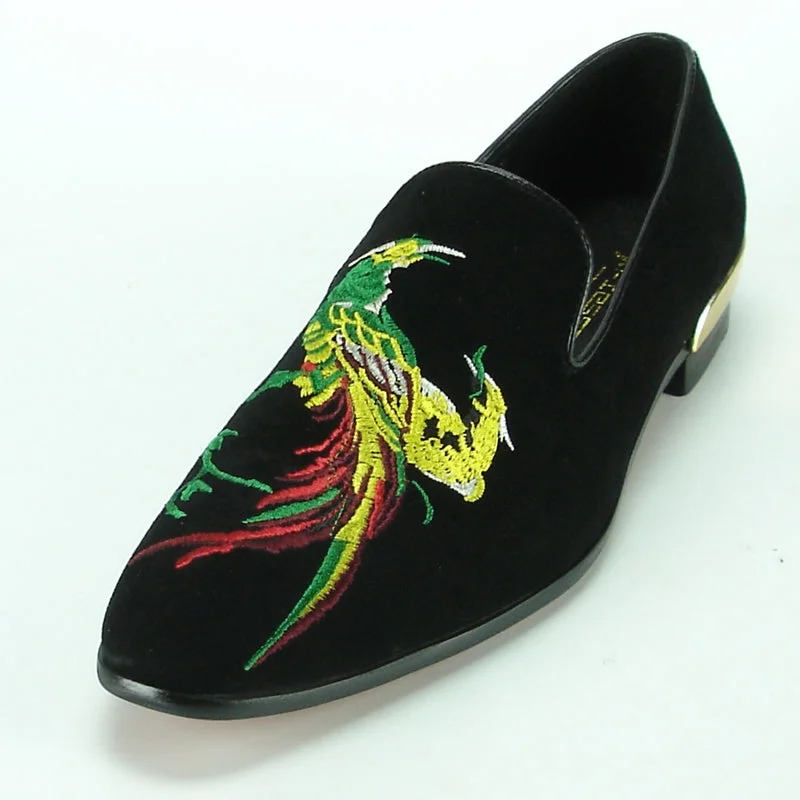 Men's loafers with a leather lacing systemFiesso FI-7069 Black Loafers