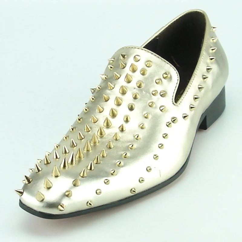 Men's loafers with a rubber sole for durabilityFiesso FI-7107 Gold Loafers