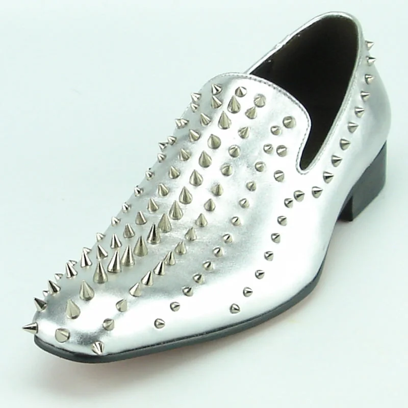 Men's loafers with a leather lining for comfortFiesso FI-7107 Silver Loafers