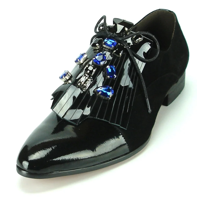 Men's loafers with a rubber sole for durabilityFiesso FI-7111 Black Loafers