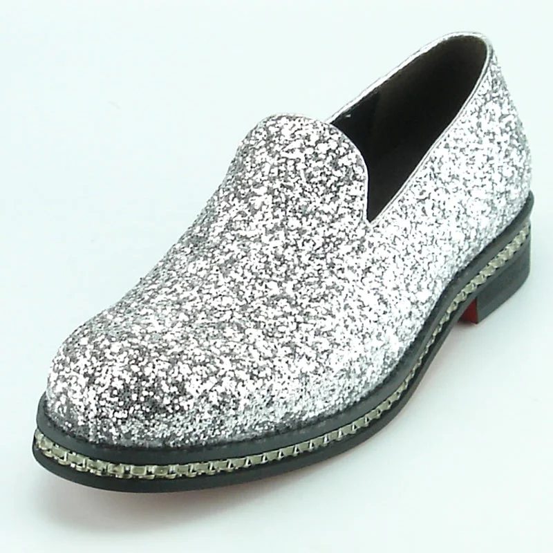Slip - on men's loafers for easy wearFiesso FI-7118 Silver Loafers