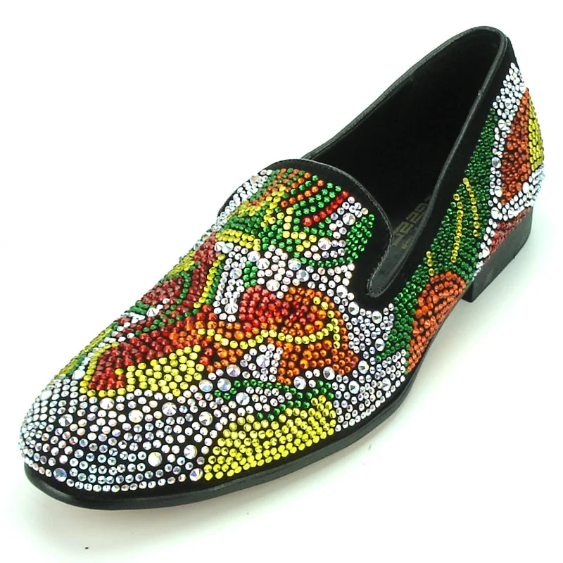 Men's leather loafers with a penny slotFiesso FI-7137 Multi Color Loafers