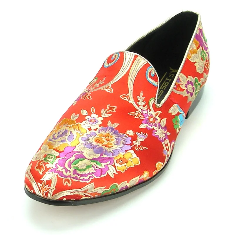 Men's loafers with a memory foam insoleFiesso FI-7151 Red Loafers