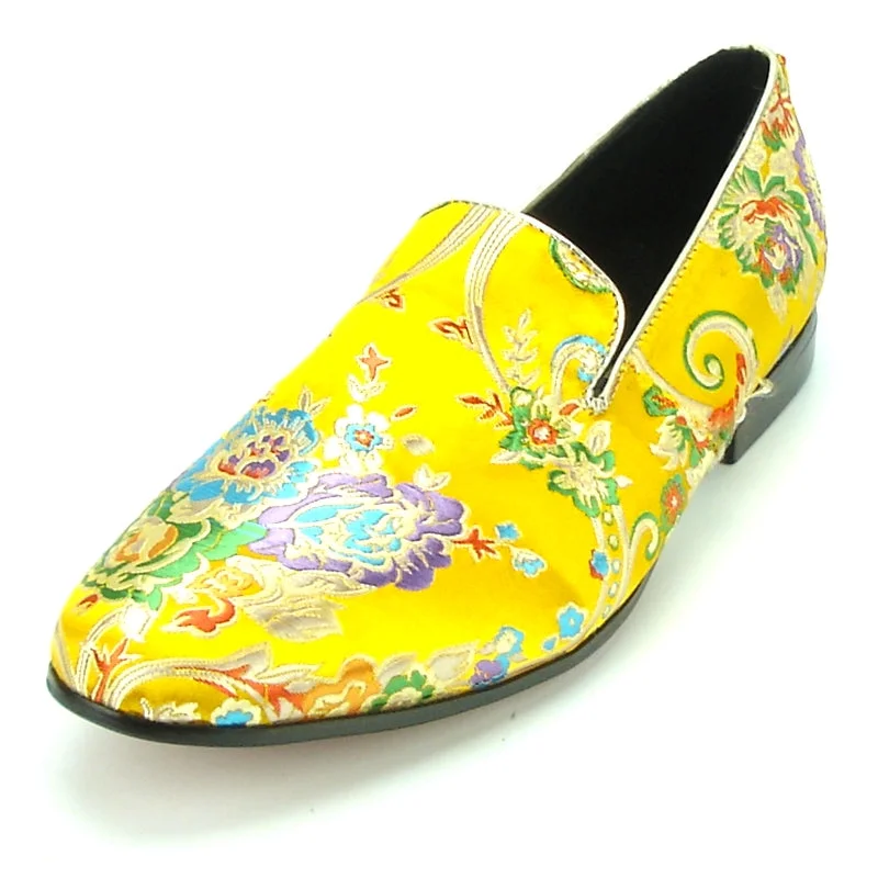 Men's loafers with a smooth leather finishFiesso FI-7151 Yellow Loafers