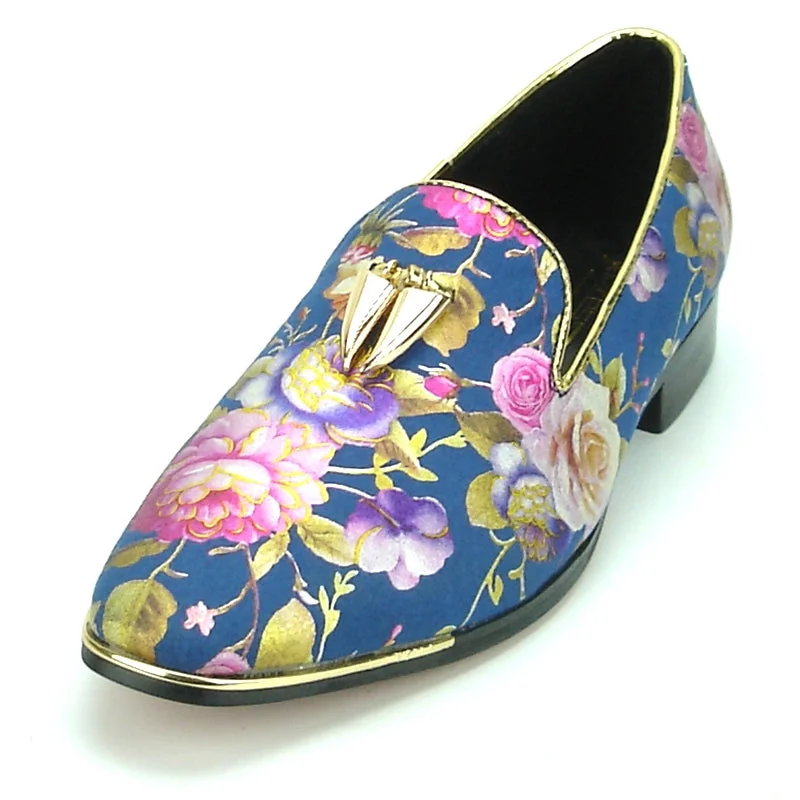 Men's loafers with a decorative buckleFiesso FI-7155 Blue Loafers