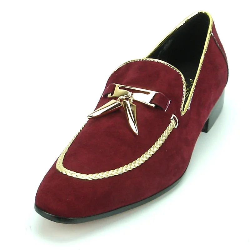 Men's loafers with a cushioned footbedFiesso FI-7157 Burgundy Suede Loafers