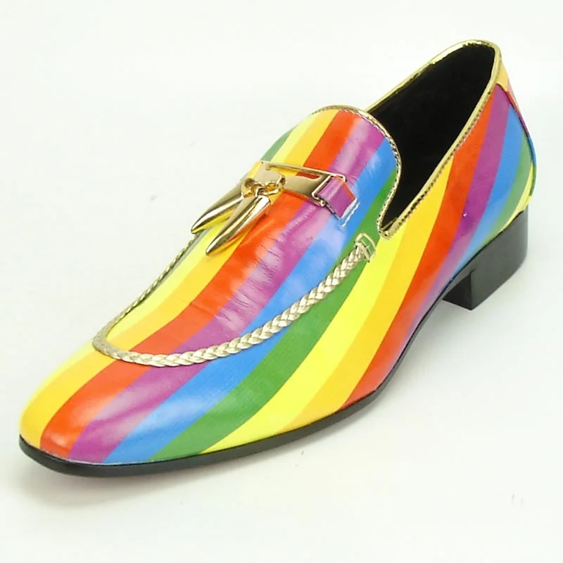 Men's loafers with a removable insole for cleaningFiesso FI-7157 Rainbow Slip on Loafers Men's loafers with a removable insole for cleaningFiesso FI-7157 Rainbow Slip on Loafers