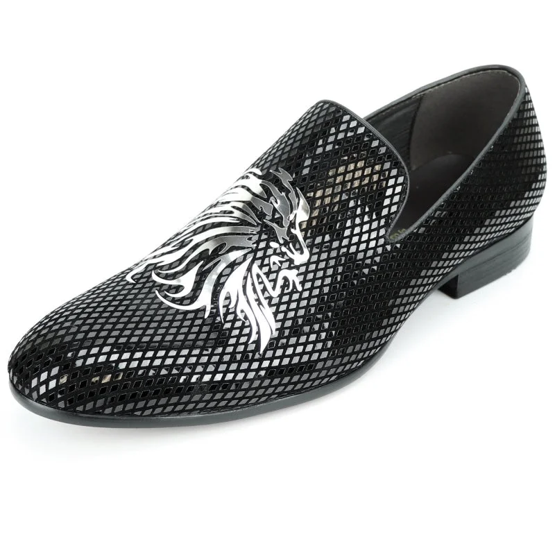 Men's loafers with a perforated leather upper for ventilationFiesso FI-7270 Black Silver Slip on Loafers Men's loafers with a perforated leather upper for ventilationFiesso FI-7270 Black Silver Slip on Loafers