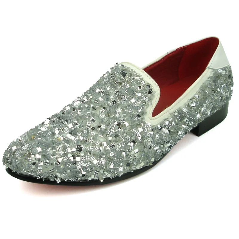 Men's loafers with a leather lacing systemFiesso FI-7498 White Slip on Loafers
