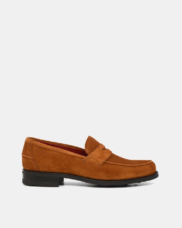 Tobacco Suede Penny Loafer