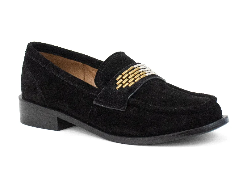 Black Suede Suede w/ Brass & Nickel