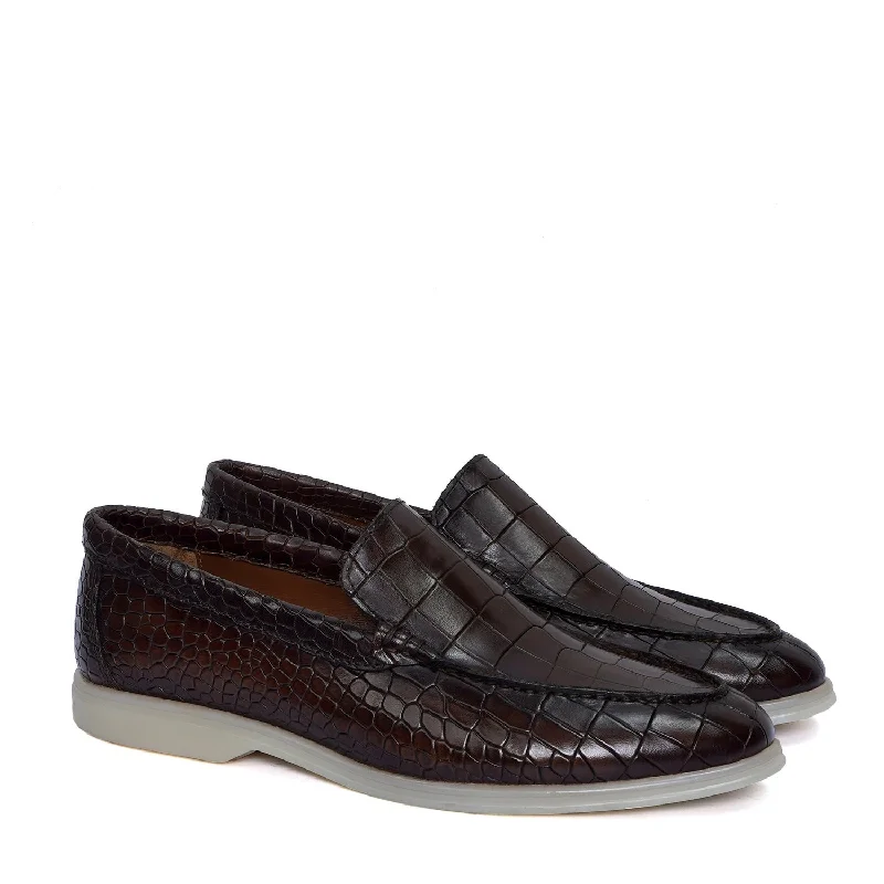 Yacht Slip-On Shoes in Rich Dark Brown Color