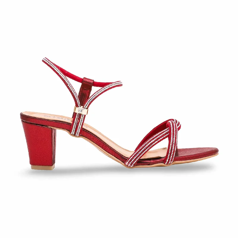 Men's sandals with a decorative buckle or charmMaroon Fancy Sandal FN5905