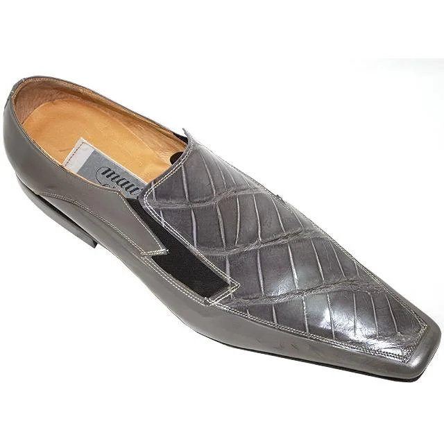 Men's loafers with a leather lining for comfortMauri 0216 Grey Genuine Alligator Loafer Shoes