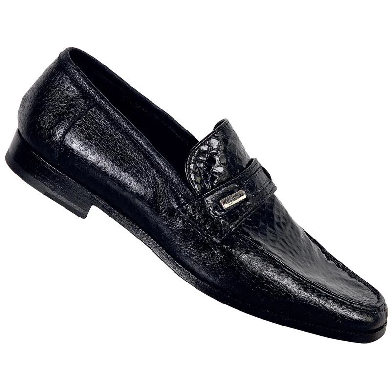 Men's loafers with a leather lining for comfortMauri 3999/2 Blue Genuine Crocodile Flanks/Pecary Loafer Shoes