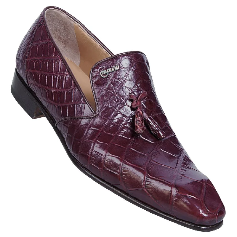 Suede men's loafers for a soft and luxurious feelMauri 4585/4 Burgundy Genuine All Over Alligator Loafer Shoes
