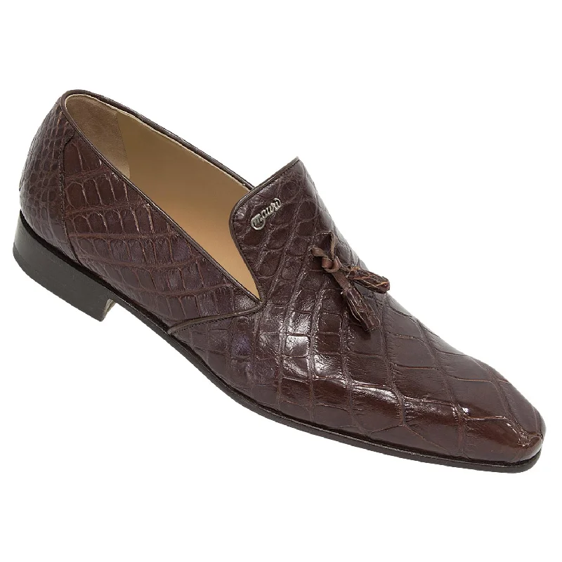 Slip - on men's loafers for easy wearMauri 4585/4 Gold Genuine Alligator Dressy Loafer Shoes