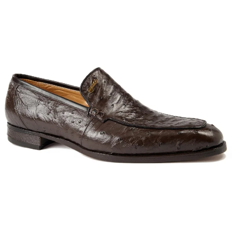 Men's loafers with a tassel front for a classic lookMauri 4615/5 Brown Genuine Ostrich Loafer Dress Shoes