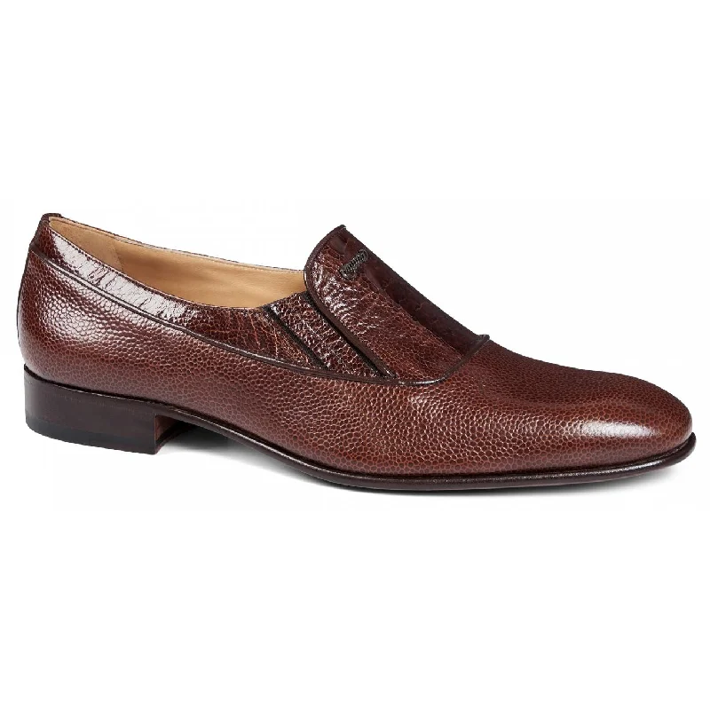 Men's loafers with a flexible sole for easy movementMauri 4677/4 Gold Genuine Pebble Grain/Ostrich Leg Loafer Shoe