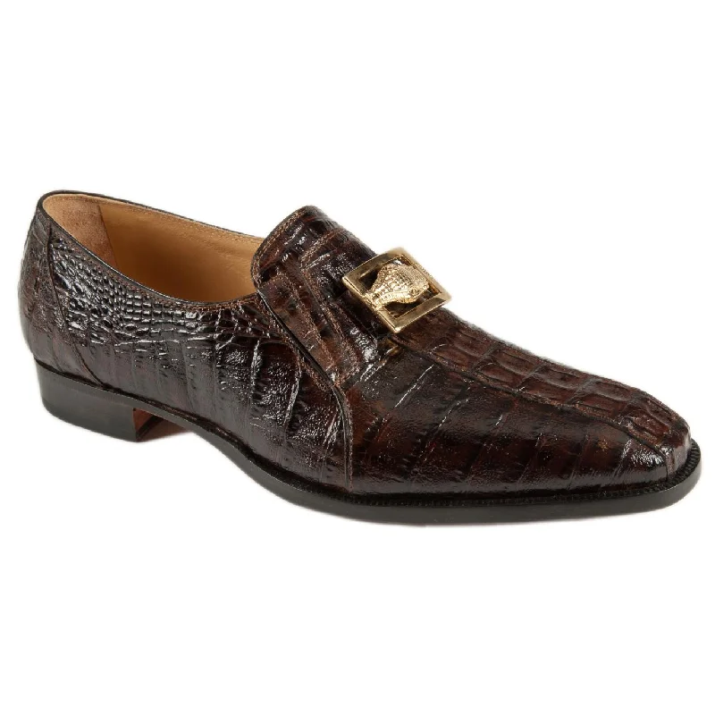 Men's loafers with a smooth leather finishMauri 4739/1 Brown Genuine Hornback/Calf Printed Hornback Loafer Shoes