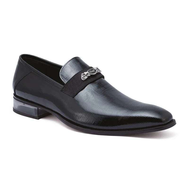 Men's loafers with a memory foam insoleMauri 4951 Black Genuine Canapa/Satin Slip-On Loafer Shoes