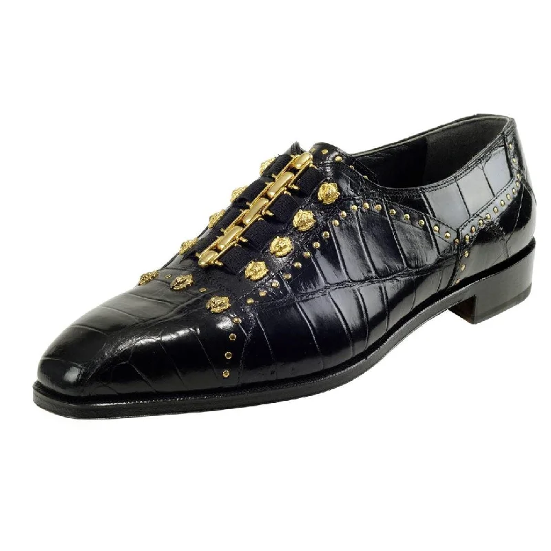 Men's loafers with a tassel front for a classic lookMauri Black Genuine Alligator Loafer Shoes