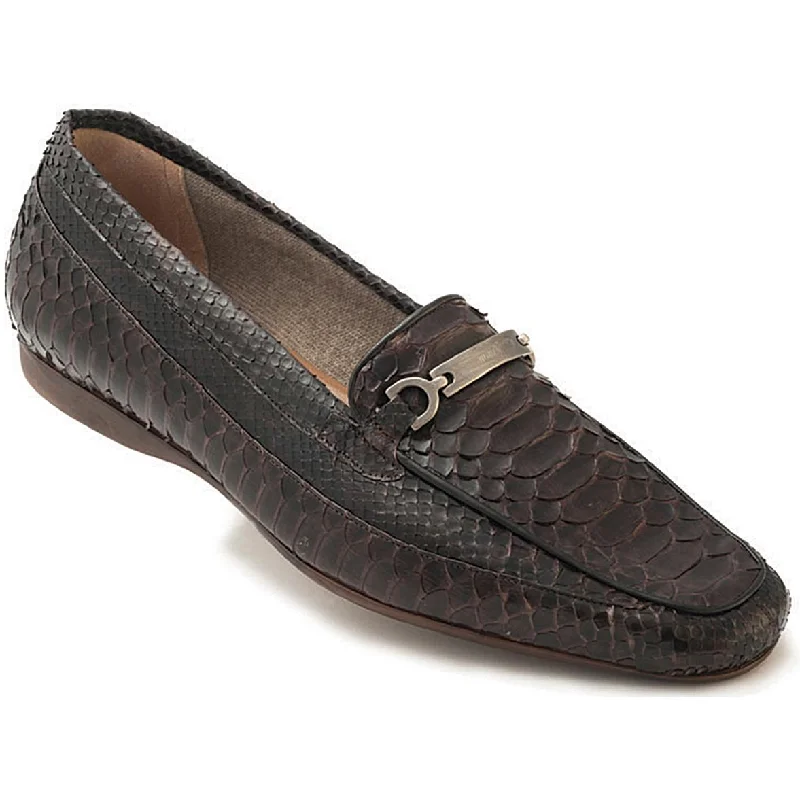 Men's loafers with a memory foam insoleMauri Blanc 9233 Brown Genuine Python Loafer Shoes
