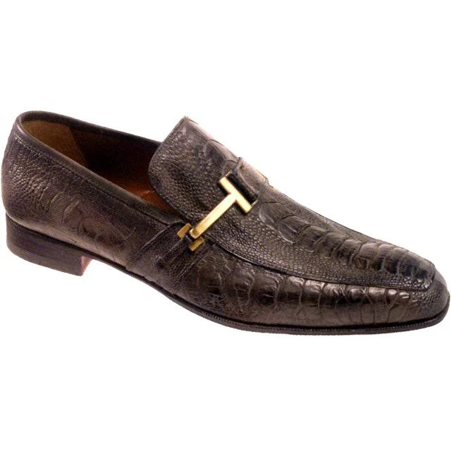 Men's loafers with a cushioned footbedMauri Colossal 2478/2 Dark Brown Ostrich Leg Loafer Shoes