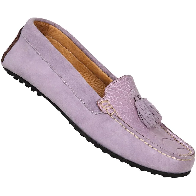 Men's loafers with a leather lining for comfortMauri Ladies 9128 Mauve Genuine Ostrich/Suede Loafer Shoes