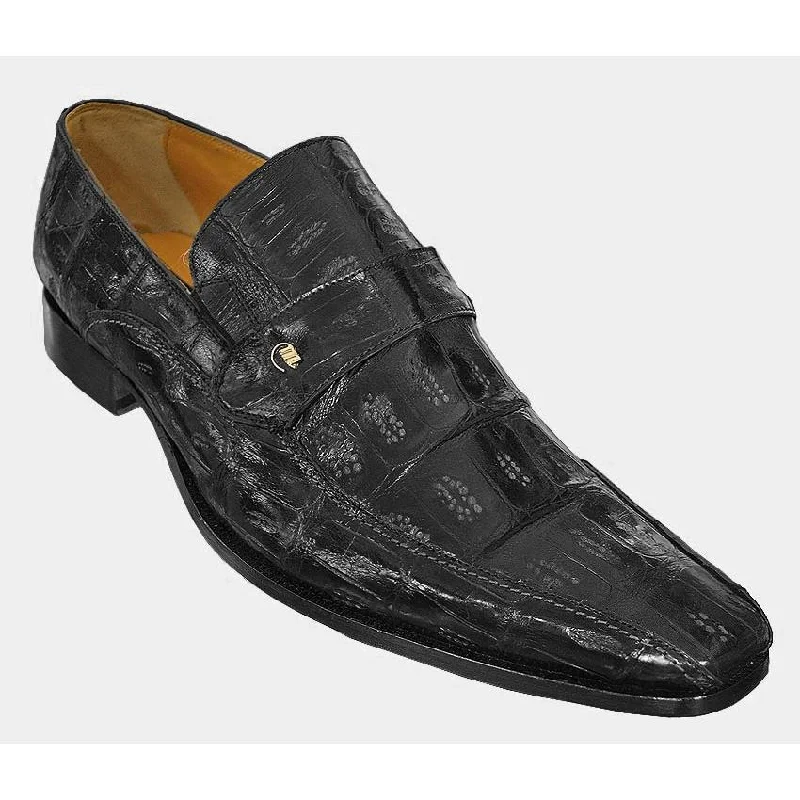 Men's loafers in a neutral color like black or brownMauri M774 Black Genuine Crocodile Loafer Shoes