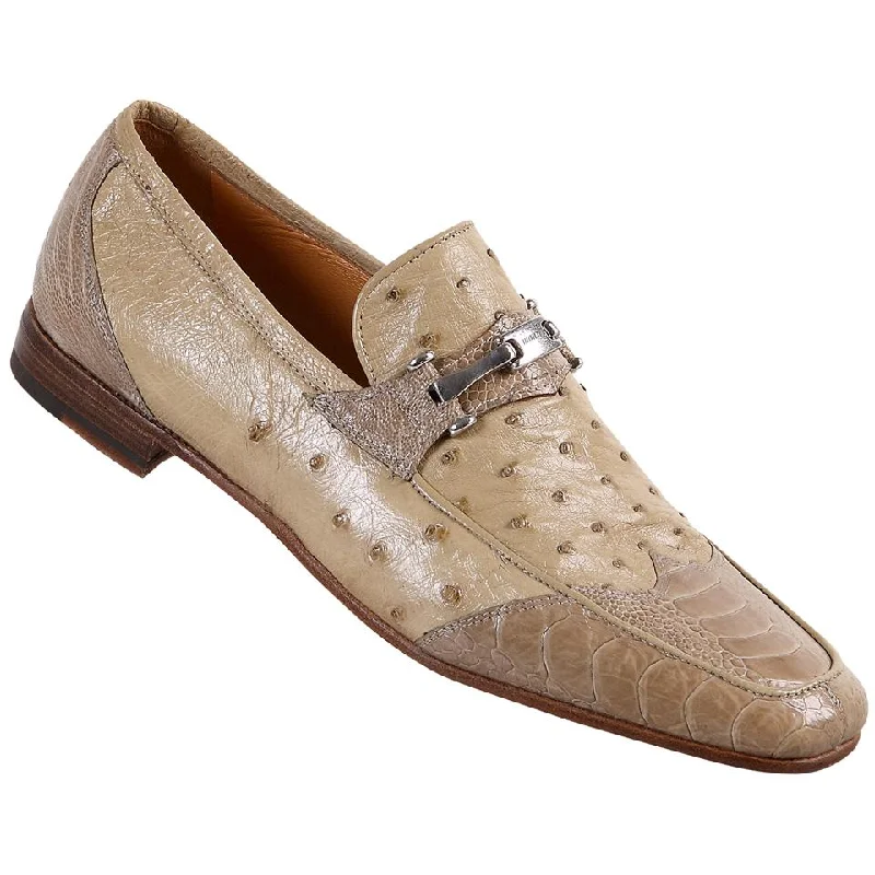Men's loafers with a flexible sole for easy movementMauri Paloma 2020 Oyster Genuine Ostrich Leg/Ostrich Loafer Shoes
