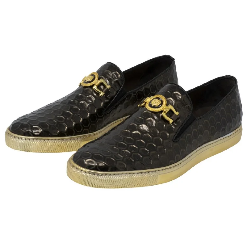 Men's loafers with a perforated leather upper for ventilationMauri Symphony 8584 Brown Genuine Homer Fabric Loafer Shoes