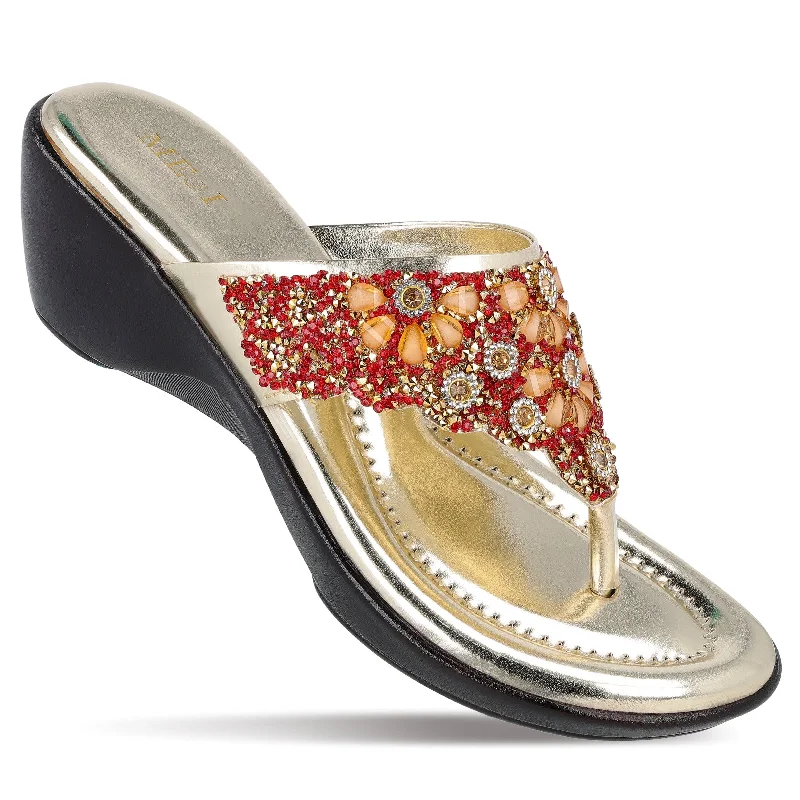 Men's sandals with a decorative buckle or charmME & I Women's Occasional Wear - MI97021 Red Men's sandals with a decorative buckle or charmME & I Women's Occasional Wear - MI97021 Red