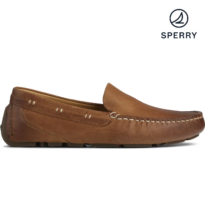 Men's loafers with a stretchy side panel for a better fitMen's Gold Cup Harpswell Driver ASV Tan Casual (STS14709)