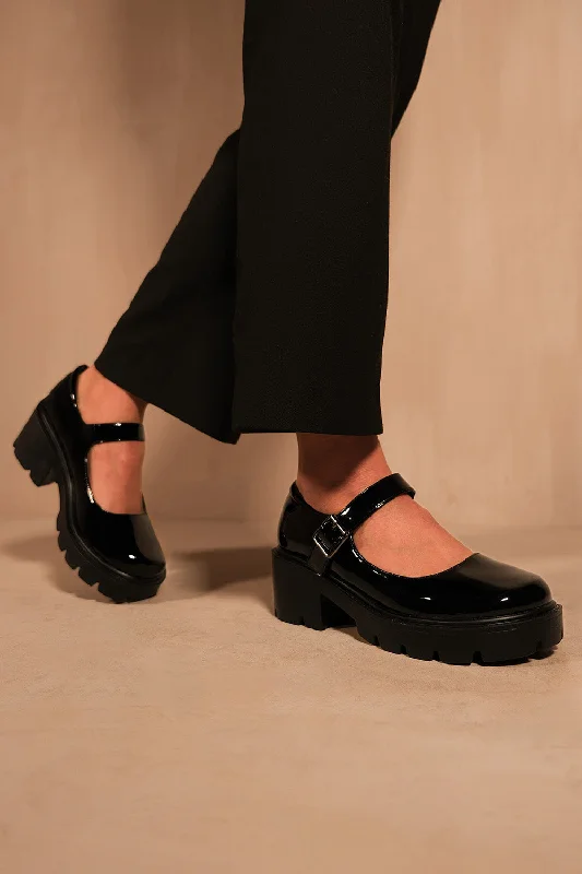 Men's loafers with a memory foam insoleRYLEE CHUNKY PLATFORM BLOCK HEEL RETRO SHOES IN BLACK PATENT Men's loafers with a memory foam insoleRYLEE CHUNKY PLATFORM BLOCK HEEL RETRO SHOES IN BLACK PATENT